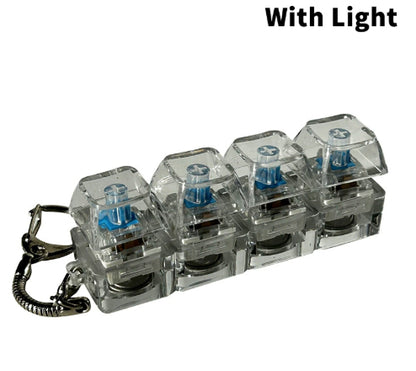 Mini 4-Key Mechanical Keyboard Fidget Clicker Keychain