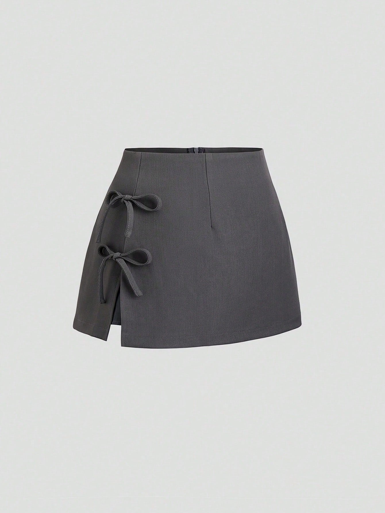 Women's Bow Detail Zip A-Line Mini Skirt