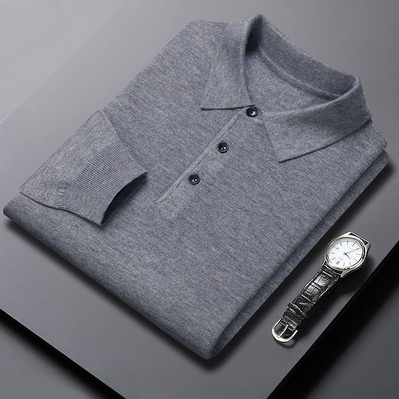 Men's Polo Neck Knitted Sweater | 10 Colours