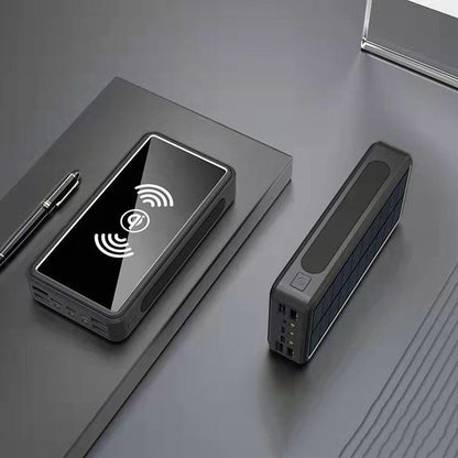 Outdoor Solar Power Bank – Wireless & Fast Charging 50000mAh, 80000mAh & 100000mAh with Flashlight