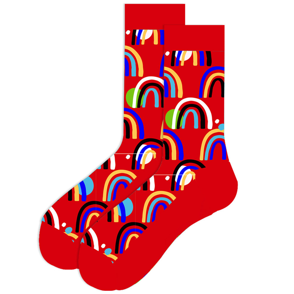 Men’s Novelty Jacquard Cotton Mid-Tube Socks 26 Designs Santa Moose EU 39-46