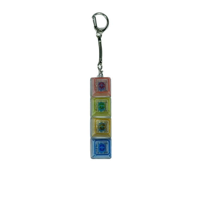 Mini 4-Key Mechanical Keyboard Fidget Clicker Keychain