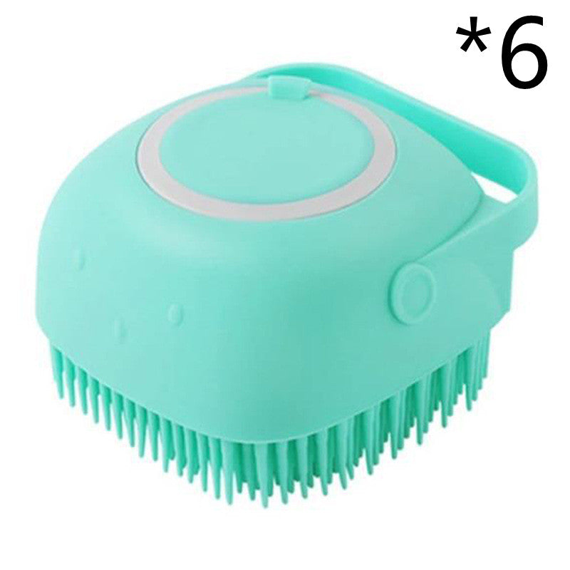 Silicone Pet Bath Massage Brush with Shampoo Dispenser | Dogs & Cats | JParker