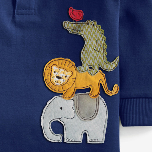 Boys' Animal Print Short Sleeve T-Shirt | 100% Cotton, Cartoon Design