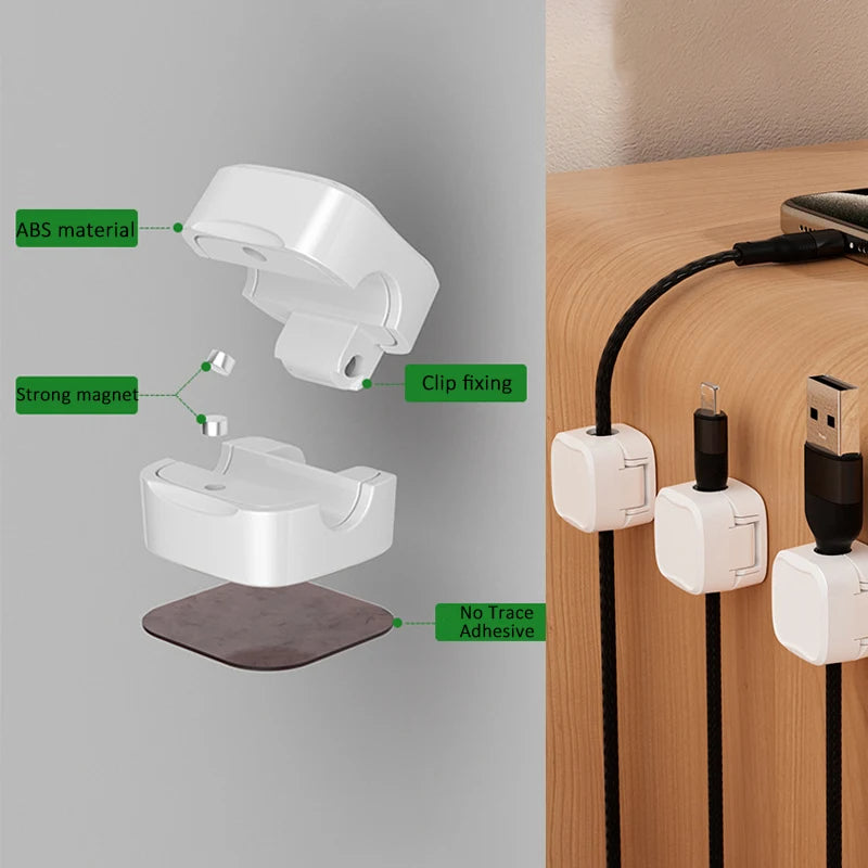Magnetic Under-Desk Cable Management Clips