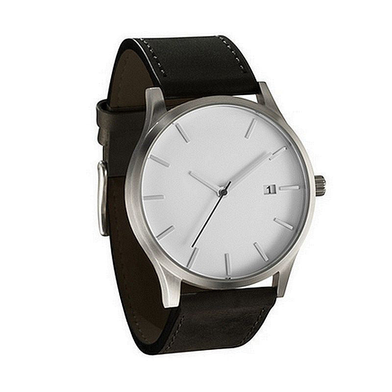 Men's Matte Leather Quartz Watch with Calendar – 4 Styles