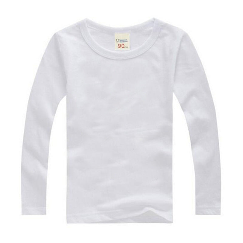 Kids Solid Colour Long Sleeve Cotton T-Shirt – 8 Colours