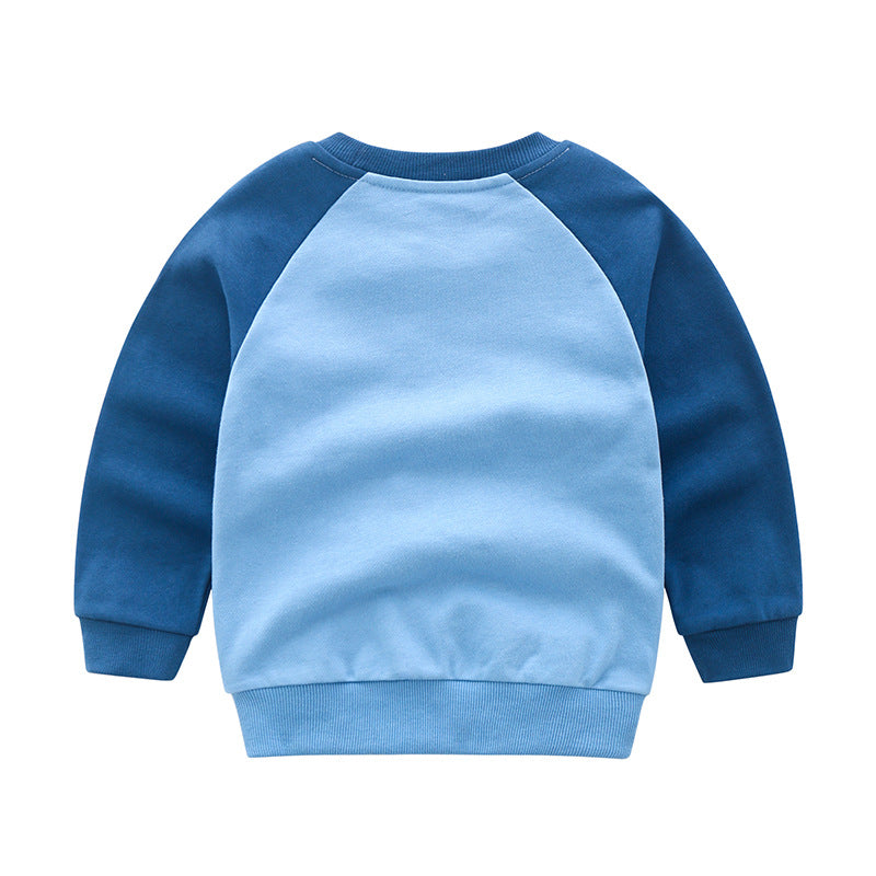 Children's Cartoon Print Cotton Long Sleeve Top | Boys Pullover Sweatshirt