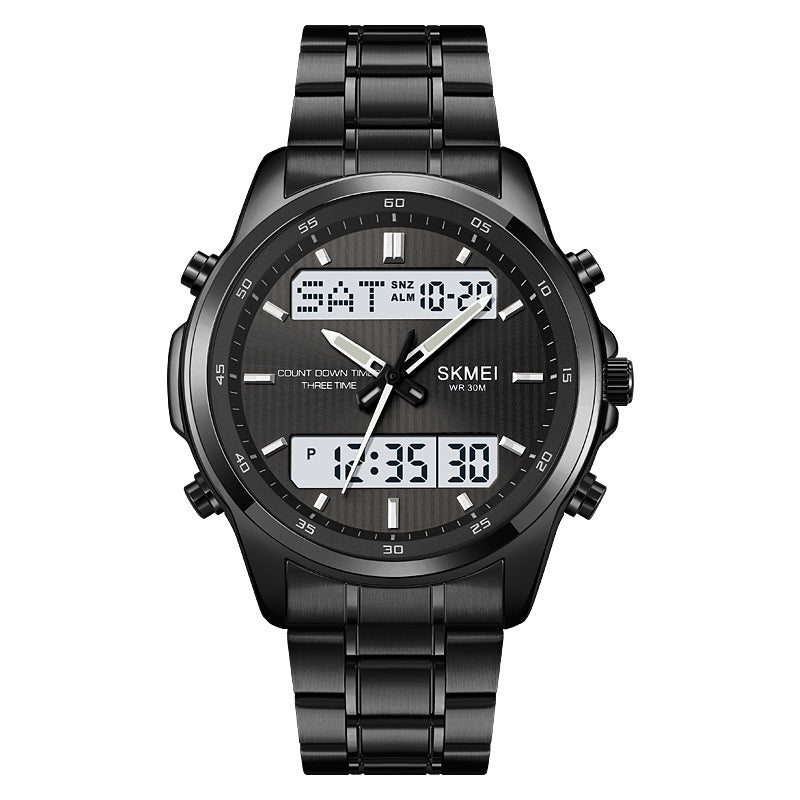 Men’s Dual Display Sport Watch – 53mm, Japanese Movement, Stopwatch & Alarm