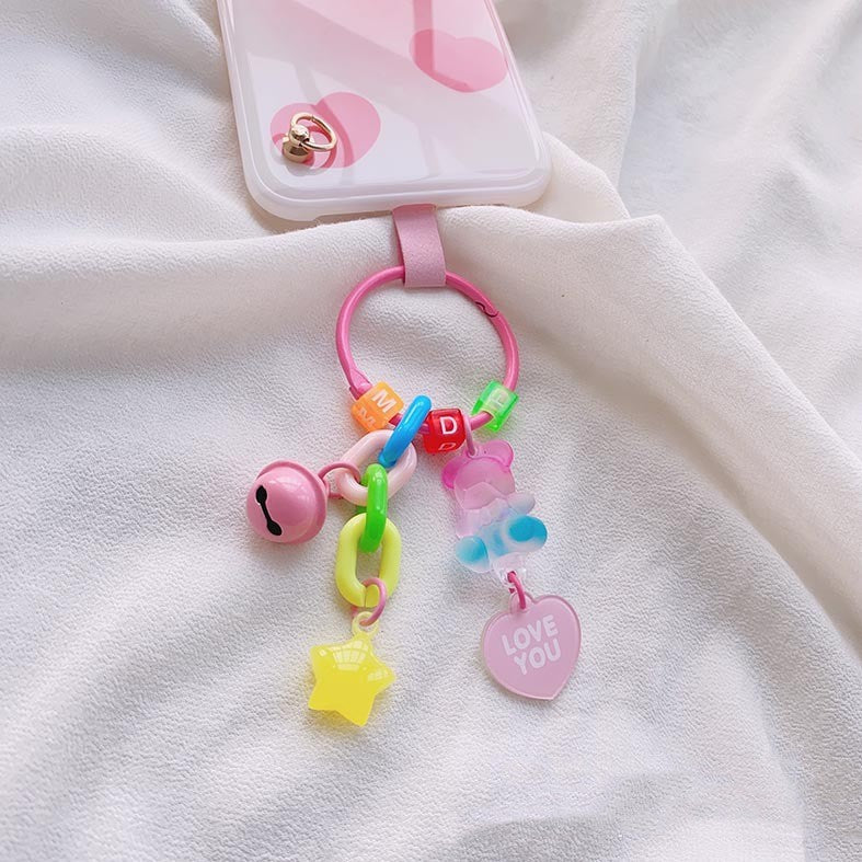 Frosted Two-Tone Acrylic Bear Keychain | 14 Colours