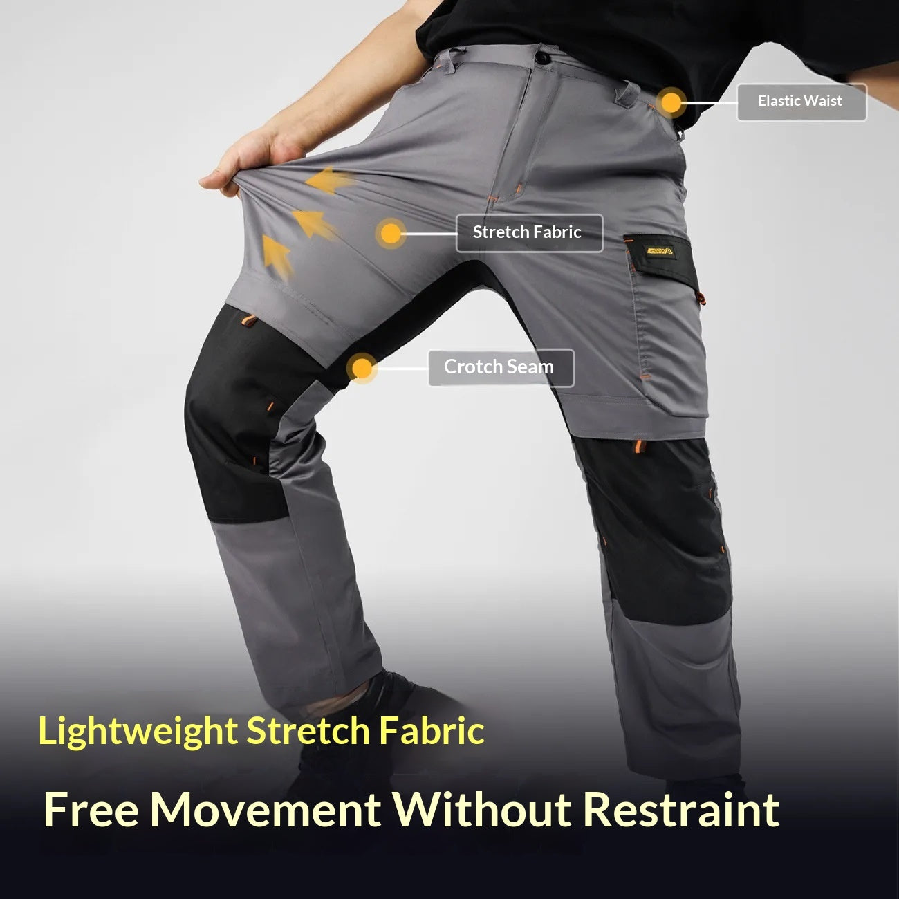Men's Multi-Pocket Work Trousers | Knee Pads & Reflective Strips