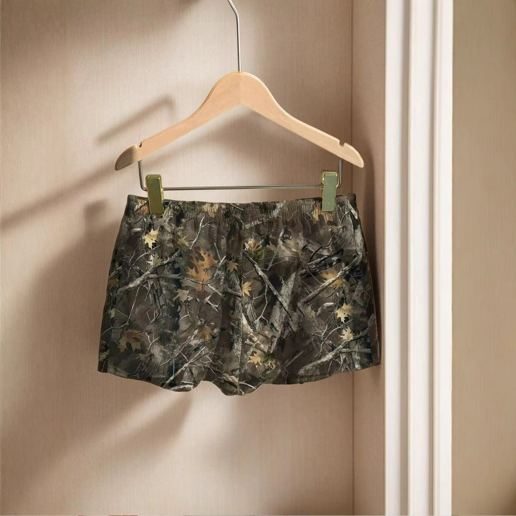 Women's Loose Casual Drawstring Camouflage Print Shorts