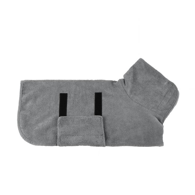 Microfibre Dog Bathrobe | Super Absorbent Quick-Dry Coat with Hook & Loop