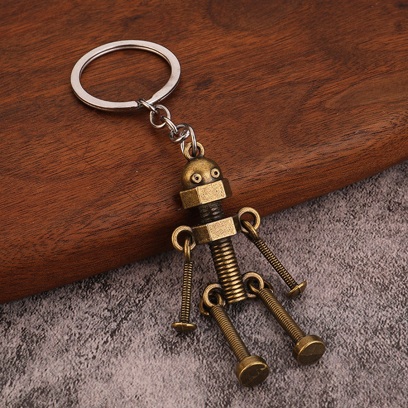 Retro Robot Keychain | Zinc Alloy Handmade Pendant | JP Collections