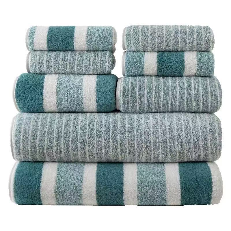Coral Fleece 8-Piece Towel Set | Bath, Hand & Face Towels | 5 Colours