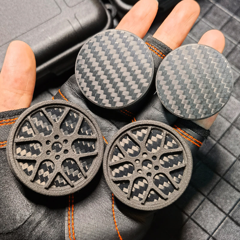 Carbon Fibre Magnetic Push Card Spinning Top Fidget Toy | EDC