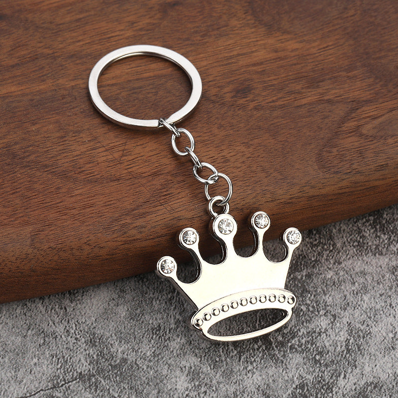 Diamond Crown Keychain | King & Queen Zinc Alloy Charm | Couples Gift
