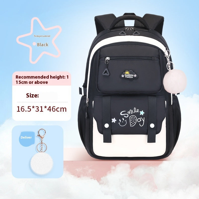 Girls Waterproof Oxford School Backpack – Spine Support, 4 Colours