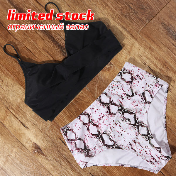 Women's High-Waist Bikini Set – 22 Colours, Bra & Shorts