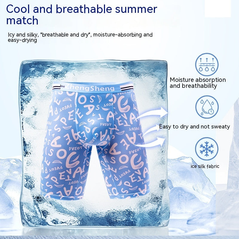 Men's Ice Silk Boxer Briefs – Antibacterial, Sizes L–5XL