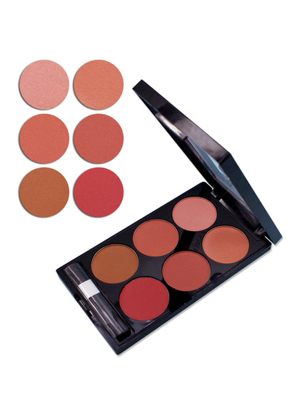 6-Colour Blush & Contour Palette – Buildable Multicolour Makeup Tray 15g