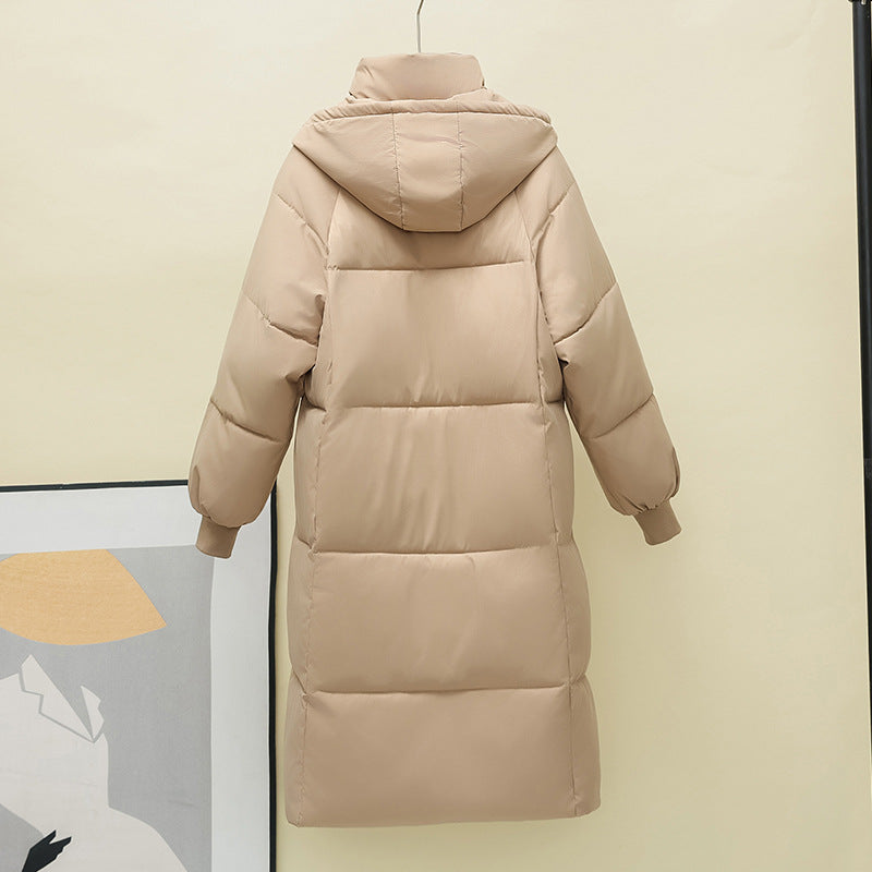 Women's Longline Ribbed Padded Coat - Loose Fit, M-3XL