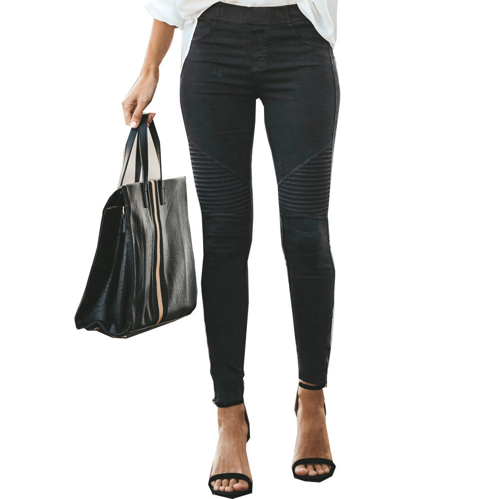 Women's Low-Rise Slim-Fit Cotton Stretch Trousers | 10 Colours | S-5XL