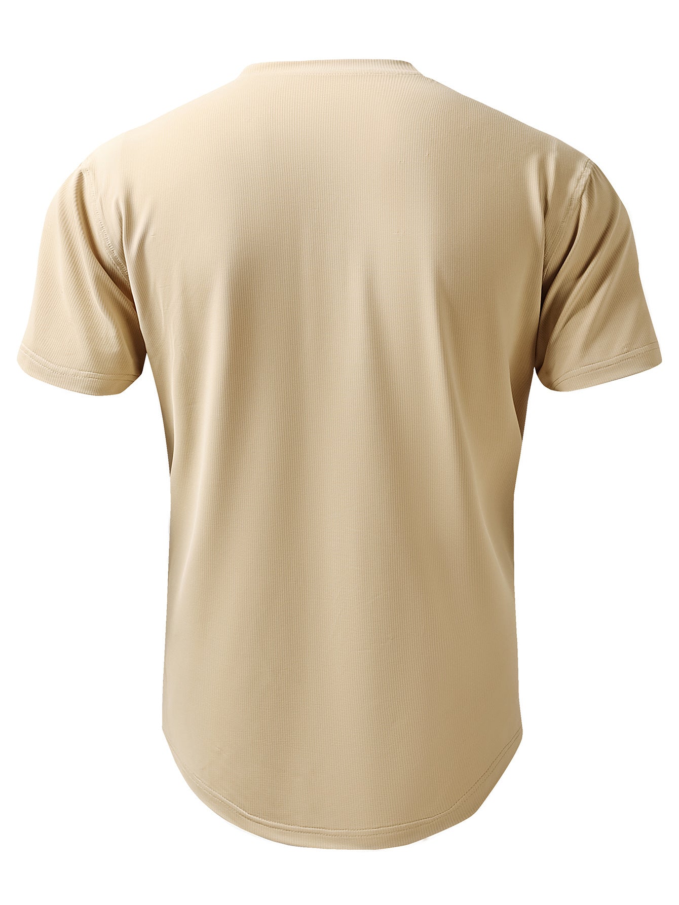 Men's Henley Neck Sports T-Shirt | Loose Fit Short Sleeve