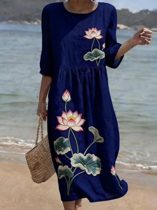 Women's Casual Printed Sleeveless A-Line Maxi Skirt | Polyester