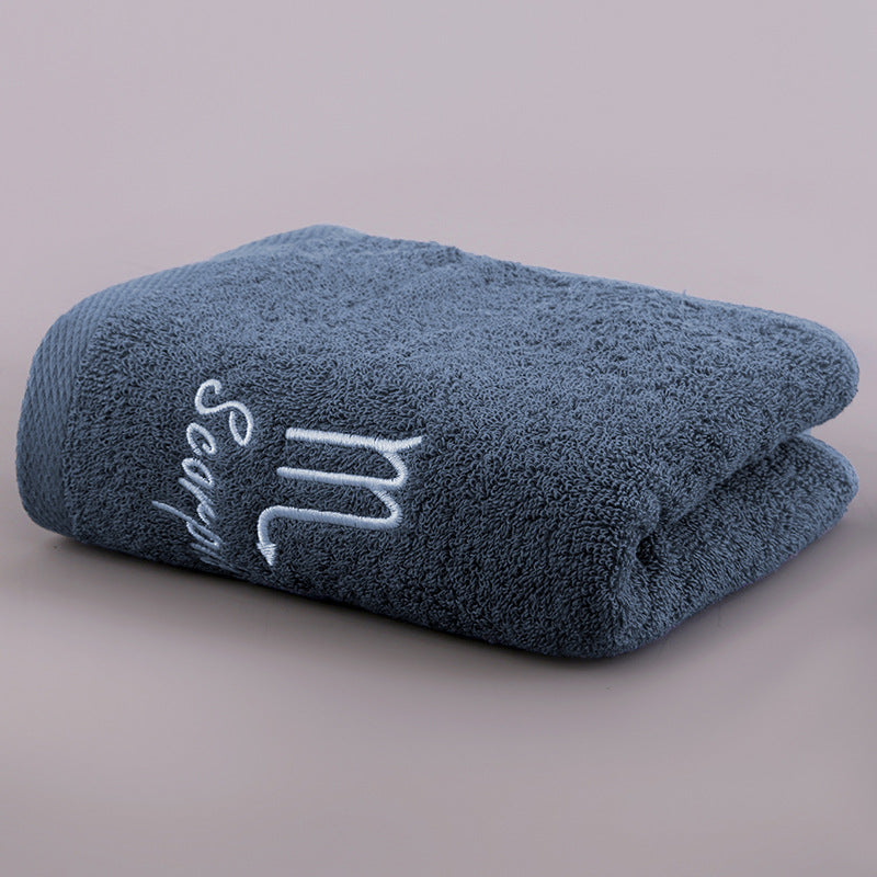 Zodiac Constellation Embroidered Cotton Towel | All 12 Star Signs | 2 Sizes