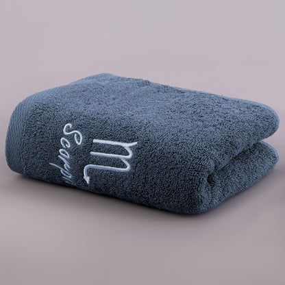 Zodiac Constellation Embroidered Cotton Towel | All 12 Star Signs | 2 Sizes
