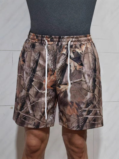 Women's Loose Casual Drawstring Camouflage Print Shorts