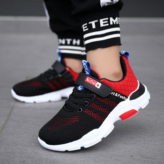 Boys' Velcro Sports Shoes | Lightweight Artificial Leather | EU 28-39
