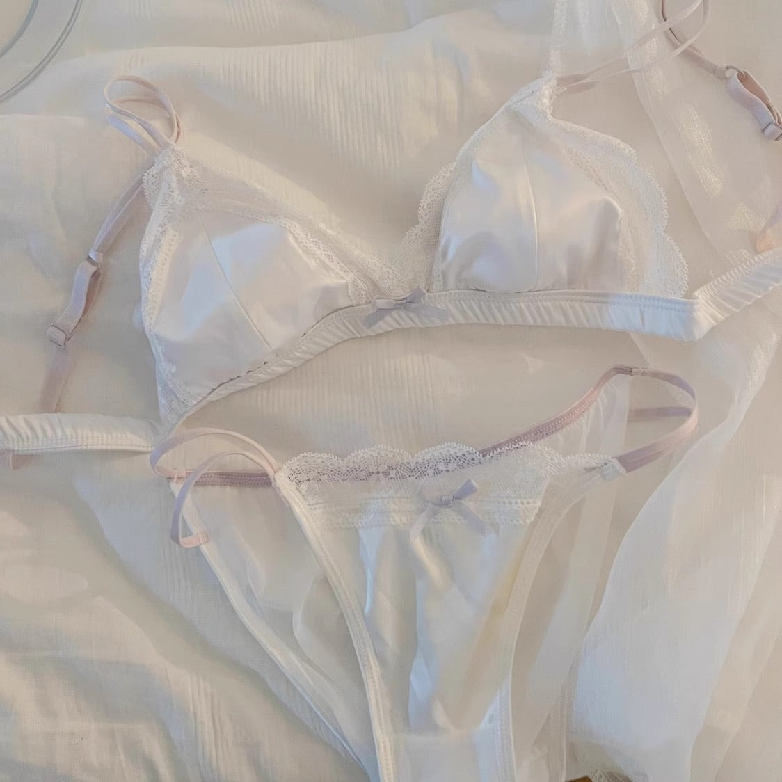 French Lace Wire-Free Bra | White & Black | Bra Only or Set