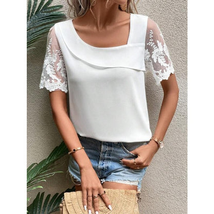 Women's Short-Sleeve Solid T-Shirt | Fresh & Sweet Casual Polyester Top