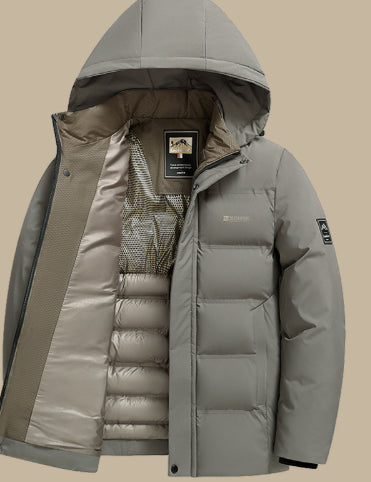 Men's Thickened Corduroy Down Jacket - Removable Padded Lining