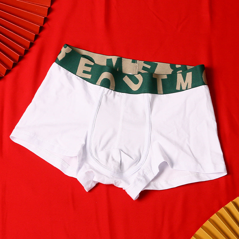 Men's Cotton Knit Boxer Briefs – Antibacterial Breathable Mid-Waist 6 Colours