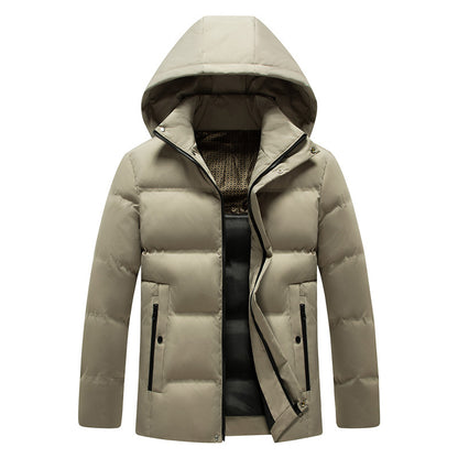 Men's Hooded Padded Jacket - Extra-Thick Winter Coat with Detachable Hood