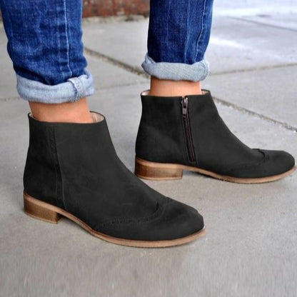 Women's Square-Heel Side-Zip Ankle Boots | EU 34-43