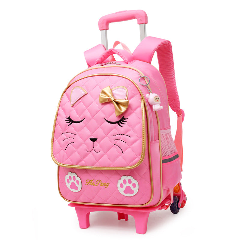 Kids' 3-Wheel Trolley School Bag – Detachable Wheeled Backpack, 20–35L