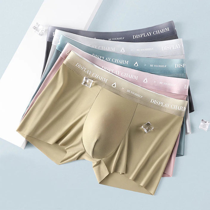 Men's Seamless Nylon Boxer Briefs – Breathable & Quick-Dry