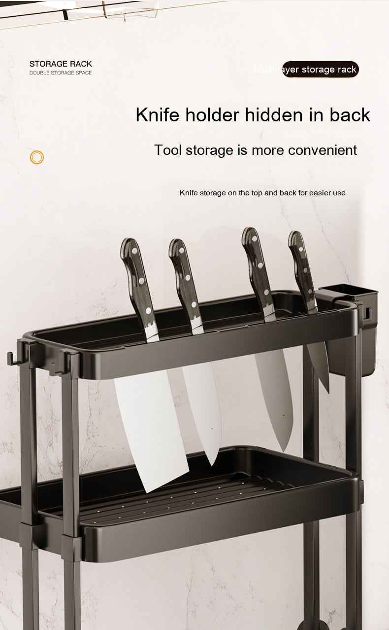 Multi-Layer Kitchen Storage Rack – Punch-Free Seasoning & Utensil Organiser