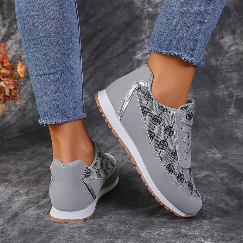 Women's Flat Lace-Up PU Leather Casual Sneakers | EU 35–43