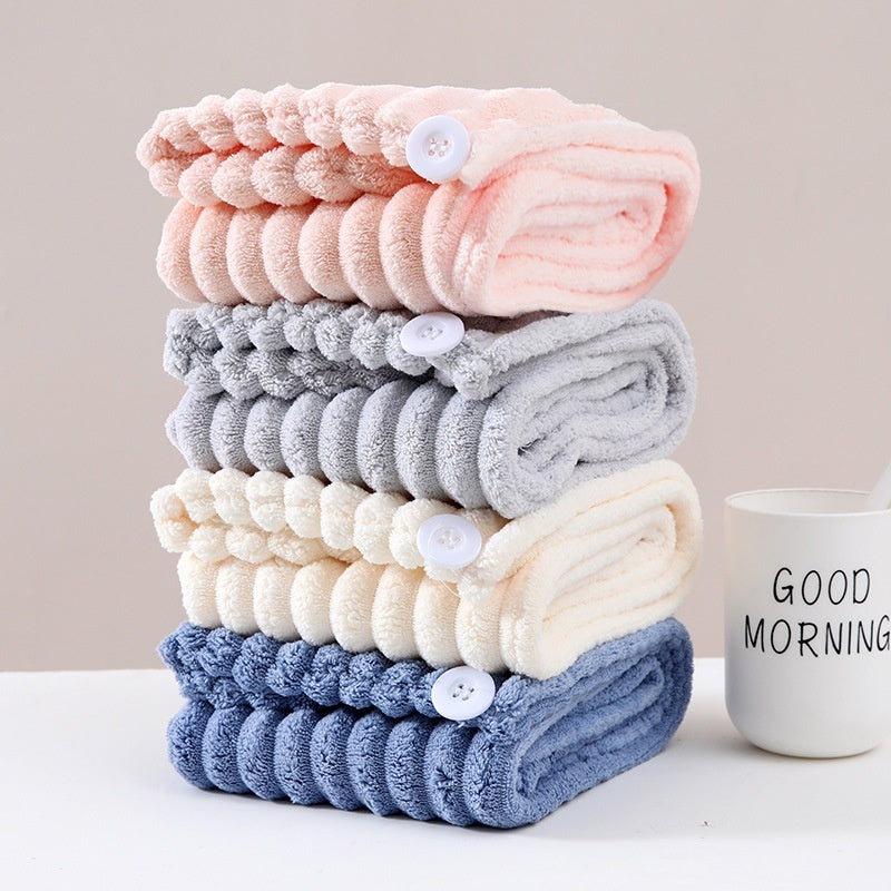 Coral Fleece Hair Drying Cap & Headscarf | Premium Velvet | 19 Colours