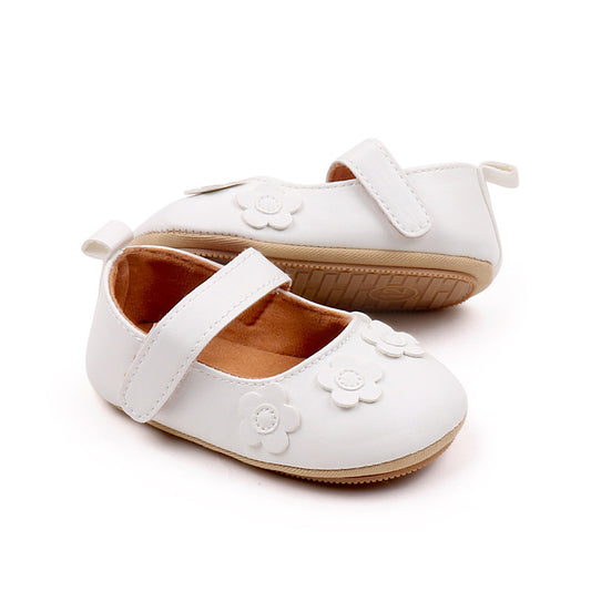 Girls' Flower Soft-Sole Non-Slip Toddler Shoes | Princess PU Leather Baby Shoes