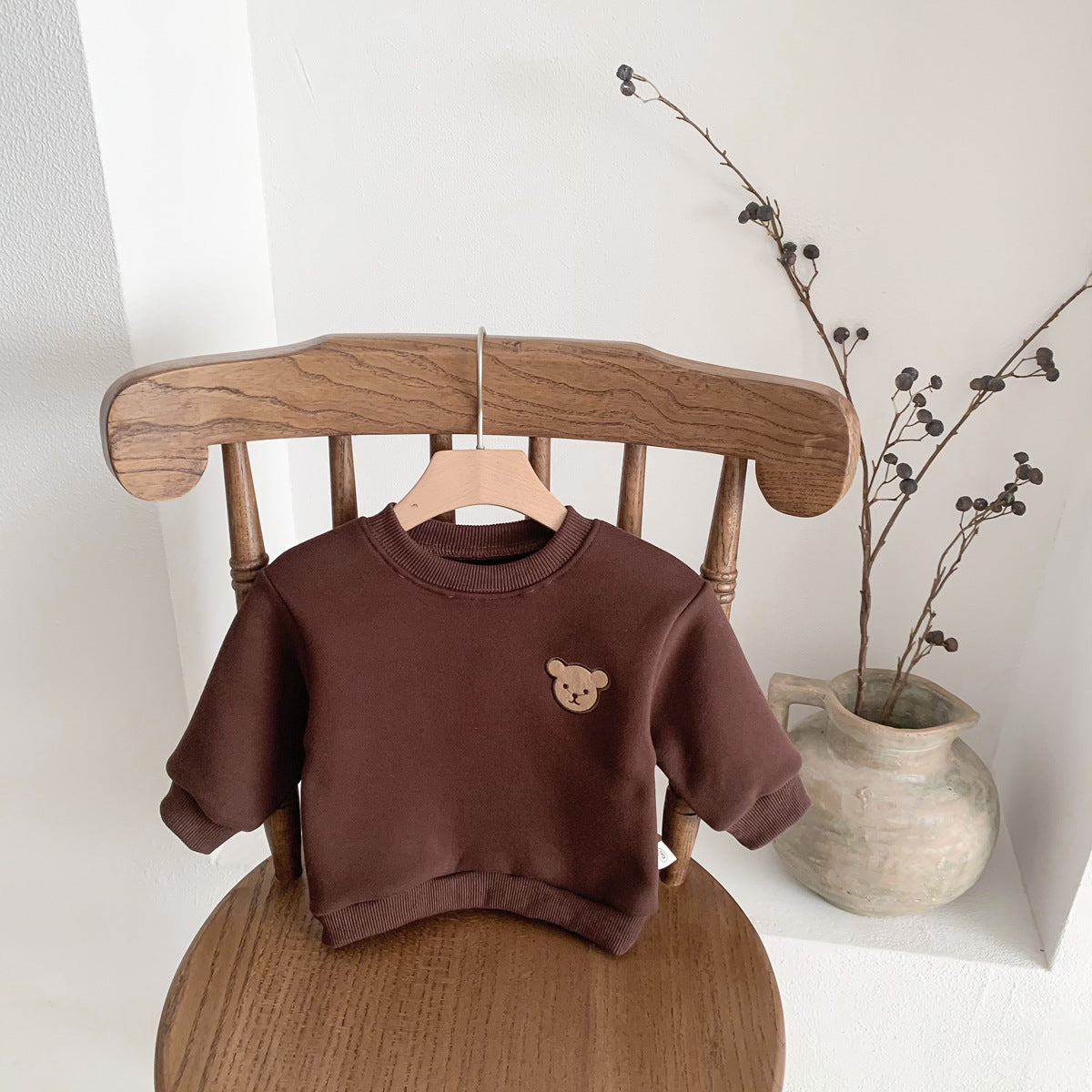 Baby & Toddler Velvet Pullover Sweatshirt | Warm Round Neck Top
