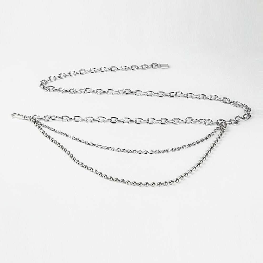 Women's Multilayer Waist Chain – Hip Hop Punk Body Jewellery, Gold & Silver