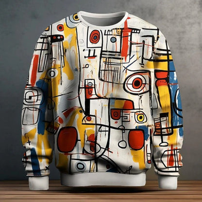 Men's Graffiti Print Pullover Hoodie | Streetwear Casual
