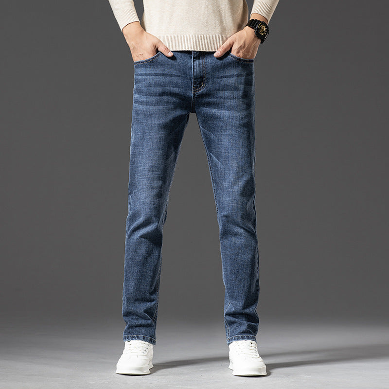 Men's Classic Straight-Leg Denim Jeans – Blue & Dark Blue