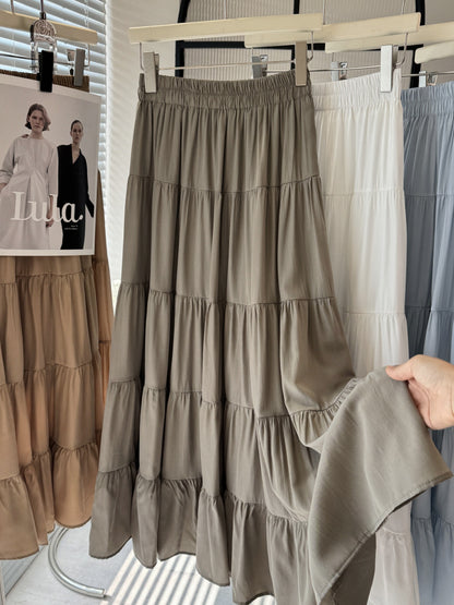 Women's High Waist A-Line Midi Skirt
